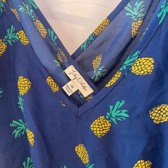 Lily White Pineapple Tank Cinch Tie Navy - Picture 4 of 4